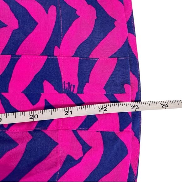 Lilly Pulitzer Moxy I Got Lucky Pink Blue Print Silk Blouse Women’s Size Small - Picture 9 of 9
